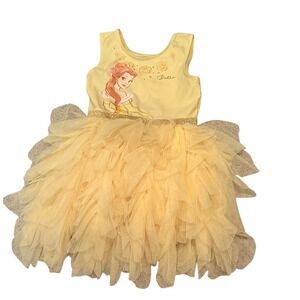 Disney Princess Belle Tutu Dress Yellow Gold Glitter Beauty and the Beast 2T
